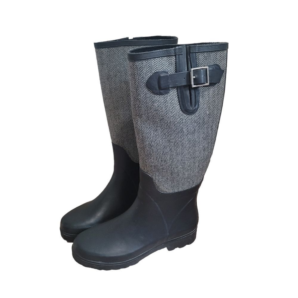 Banana Republic tweed rain boots